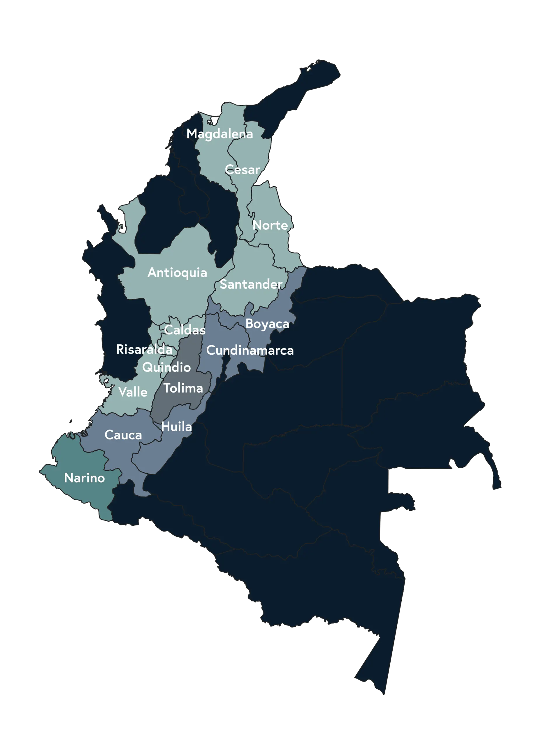 Colombia origin map