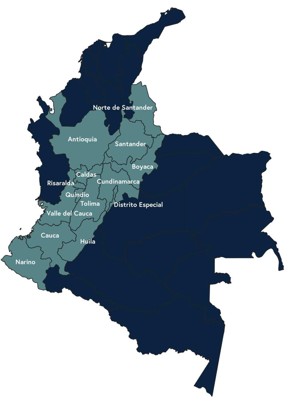 Colombia Coffee Region Map