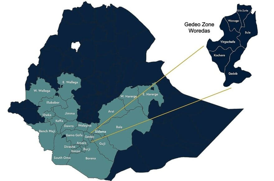 Ethiopia Coffee Growing Zones